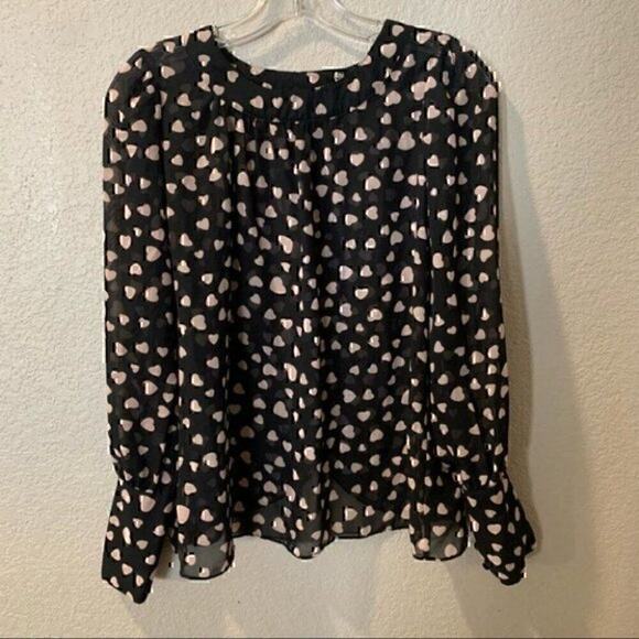 New York & Company Blouse Womens XS Coquette Office Whimsigoth Swiftie Sheer - Picture 4 of 11